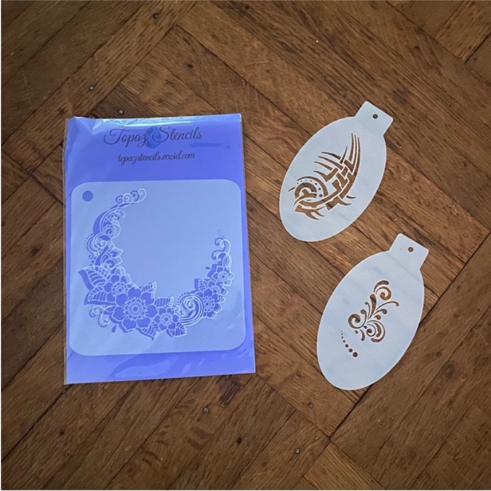 Face paint stencil set face paint stencils bam stencil topaz flower stencil